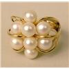 Image 1 : A 14K YELLOW GOLD AND PEARL RING