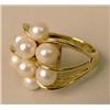 Image 2 : A 14K YELLOW GOLD AND PEARL RING