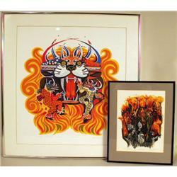 TWO SERIGRAPHS IN POLYCHROME