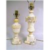 Image 1 : TWO CARVED ALABASTER TABLE LAMPS