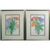 Image 1 : TWO FRAMED FLORAL STILL LIFE WATERCOLOR
