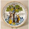 Image 1 : A DELFT TIN GLAZED CHARGER WITH MOTTOS