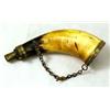 Image 2 : A HORN AND BRASS POWDER FLASK
