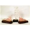 Image 1 : A PAIR OF ROSE QUARTZ BIRDS RESTING ON 