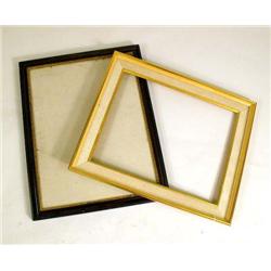 AN EBONIZED AND PARCEL GILT PICTURE FRA