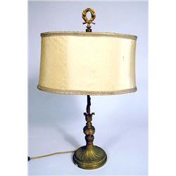 A LOUIS XVI STYLE GILT METAL TWO LIGHT 