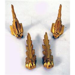 TWO PAIRS OF GILT BRONZE SABOTS