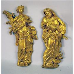 TWO GILT BRONZE FIGURAL MOUNTS