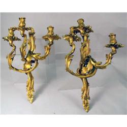 A PAIR OF LOUIS XV STYLE GILT DECORATED