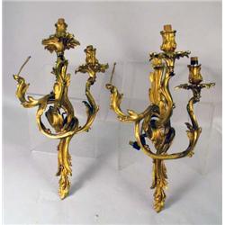 A PAIR OF LOUIS XV STYLE GILT DECORATED