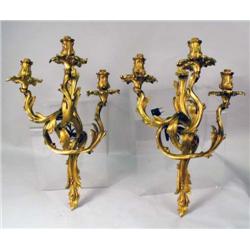 A PAIR OF LOUIS XV STYLE GILT DECORATED