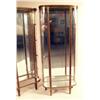 Image 2 : A PAIR OF BRASS AND GLASS ONE DOOR VITR