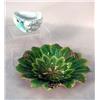 Image 1 : A CHELSEA POLYCHROME DECORATED LEAF FOR