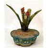Image 2 : A CLOISONNE FOOTED SHAPED FLOWER HOLDER