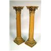 Image 1 : A PAIR OF CARVED WOOD COLUMNAR PEDESTAL