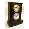 Image 2 : A BLACK MARBLE DOUBLE DIAL MANTLE CLOCK