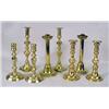 Image 1 : FOUR PAIRS OF CAST BRASS CANDLESTICKS