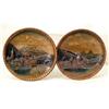 Image 1 : TWO POLYCHROME DECORATED DIORAMIC PLATE