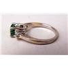 Image 2 : A 14K WHITE GOLD EMERALD AND DIAMOND RI