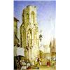 Image 1 : A WATERCOLOR OF A CHURCH TOWER IN A MAR