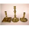 Image 1 : A GROUP OF THREE BRASS CANDLESTICKS
