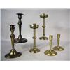 Image 1 : A PAIR OF GOTHIC REVIVAL BRASS CANDLEST