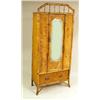 Image 1 : A VICTORIAN BAMBOO AND RATTAN MIRRORED 