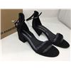 Image 1 : Suede Style Black Open Toe Shoes with Ankle Strap (US 7)