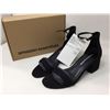 Image 2 : Suede Style Black Open Toe Shoes with Ankle Strap (US 7)
