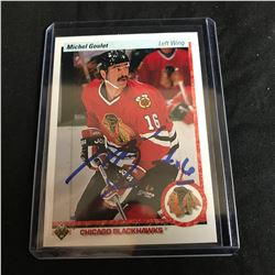 MICHEL GOULET SIGNED 1990-91 UPPER DECK HOCKEY CARD
