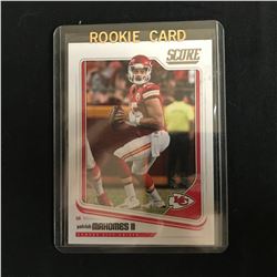 PATRICK MAHOMES II SCORE ROOKIE FOOTBALL CARD