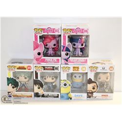 LOT OF 6 ASSORTED FUNKO POPS; VARIETY PACK