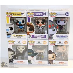 LOT OF 6 ASSORTED FUNKO POPS; GAMES VARIETY PACK