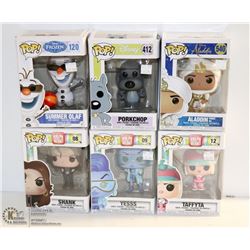 LOT OF 6 ASSORTED FUNKO POPS; DISNEY VARIETY PACK