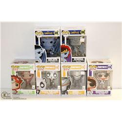LOT OF 6 ASSORTED FUNKO POPS;  VARIETY PACK