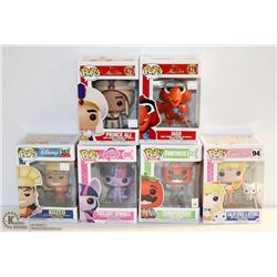 LOT OF 6 ASSORTED FUNKO POPS;  VARIETY PACK