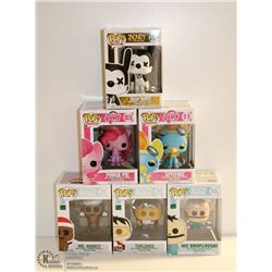 LOT OF 6 ASSORTED FUNKO POPS;  VARIETY  PACK