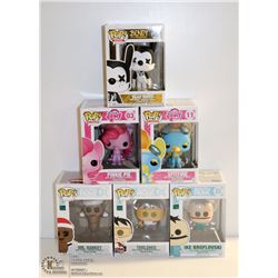 LOT OF 6 ASSORTED FUNKO POPS;  VARIETY  PACK