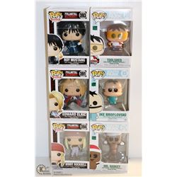 LOT OF 6 ASSORTED FUNKO POPS;  VARIETY  PACK