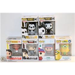 LOT OF 6 ASSORTED FUNKO POPS;  VARIETY  PACK