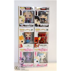 LOT OF 6 ASSORTED FUNKO POPS;  VARIETY  PACK