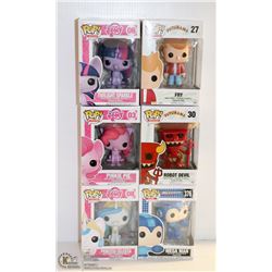 LOT OF 6 ASSORTED FUNKO POPS;  VARIETY  PACK