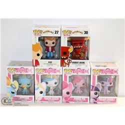 LOT OF 6 ASSORTED FUNKO POPS;  VARIETY  PACK