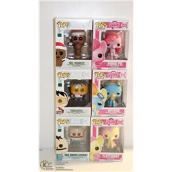 LOT OF 6 ASSORTED FUNKO POPS;  VARIETY  PACK