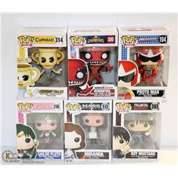 LOT OF 6 ASSORTED FUNKO POPS;  VARIETY  PACK