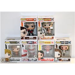 LOT OF 6 ASSORTED FUNKO POPS;  VARIETY  PACK