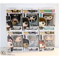LOT OF 6 ASSORTED FUNKO POPS; ROCKS VARIETY  PACK