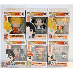 LOT OF 6 ASSORTED FUNKO POPS;  DRAGON BALL Z