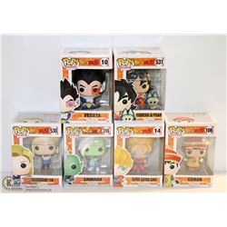 LOT OF 6 ASSORTED FUNKO POPS;  DRAGON BALL Z