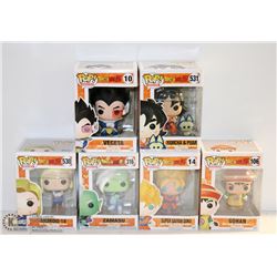 LOT OF 6 ASSORTED FUNKO POPS;  DRAGON BALL Z